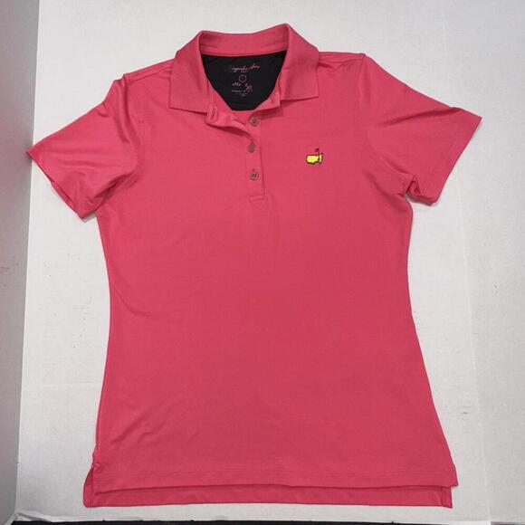 Magnolia Lane Tech Masters Solid Pink Preppy Designer Athletic Polo Golf Shirt - Picture 6 of 15